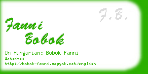 fanni bobok business card